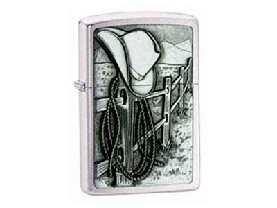 Zippo Resting Cowboy Brushed Chrome