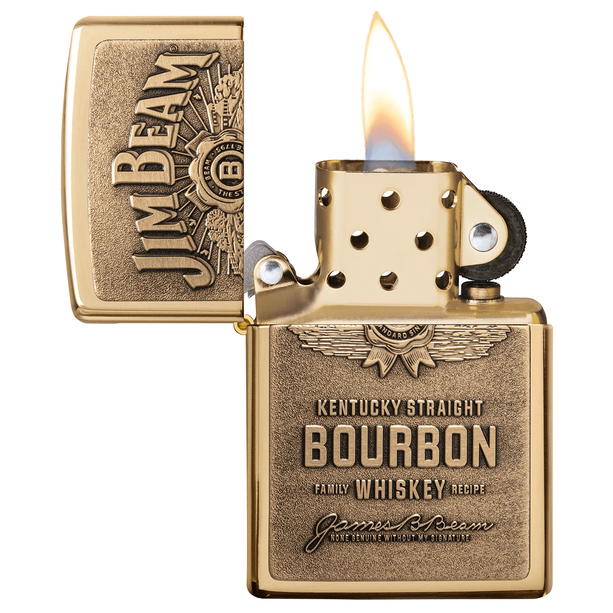 Zippo Jim Beam Brass Emblem High Polish Brass