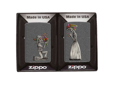 Zippo Day Of The Dead Two Lighter Gift Set Iron Stone