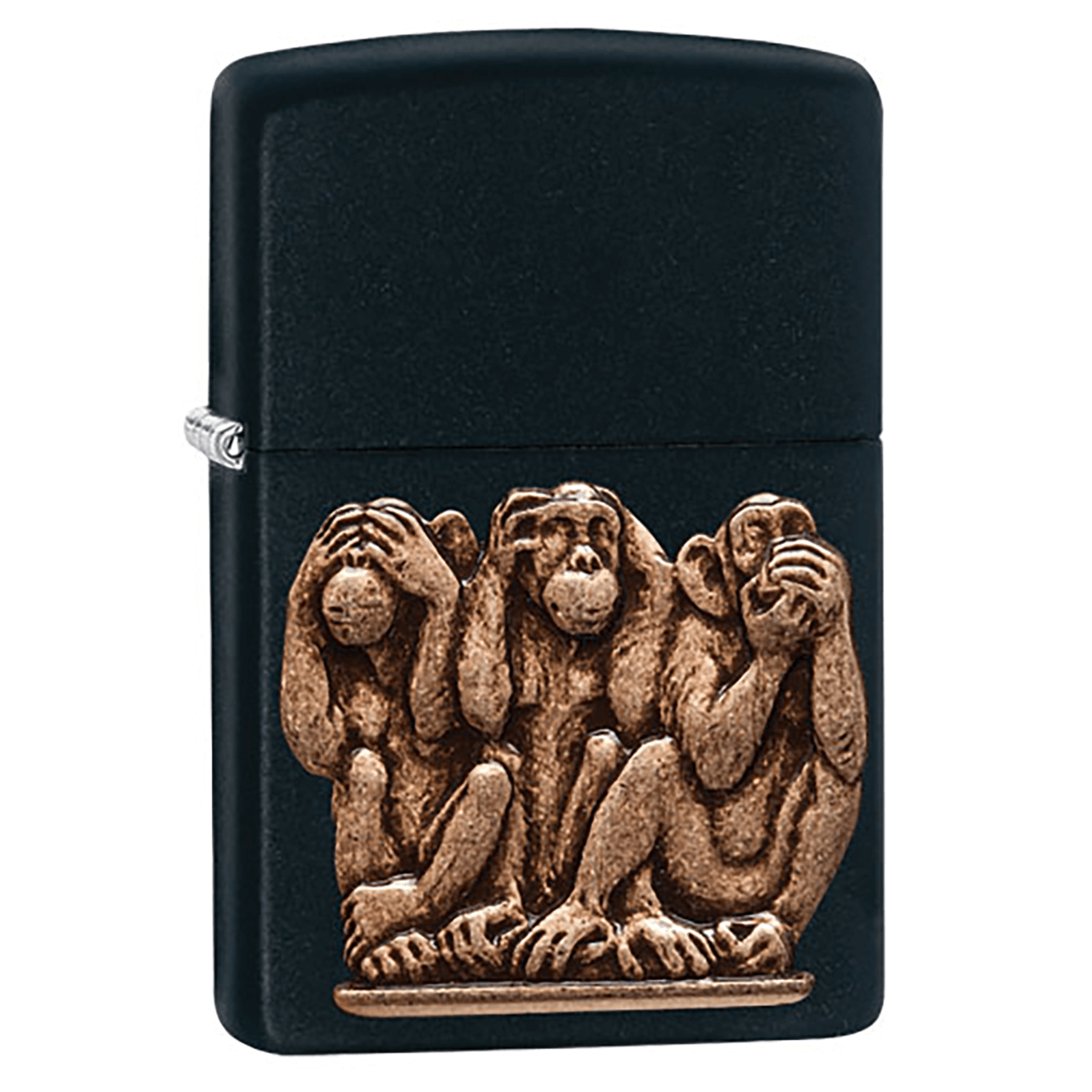 Zippo Three Monkeys Black Matte