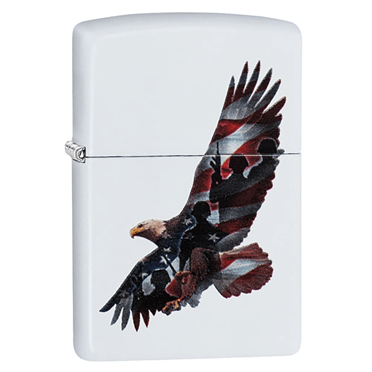 Zippo Eagle Patriotic Design White Matte