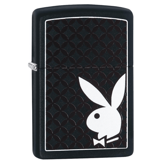 Zippo Playboy Black Curved Diamond Patter Black Matte
