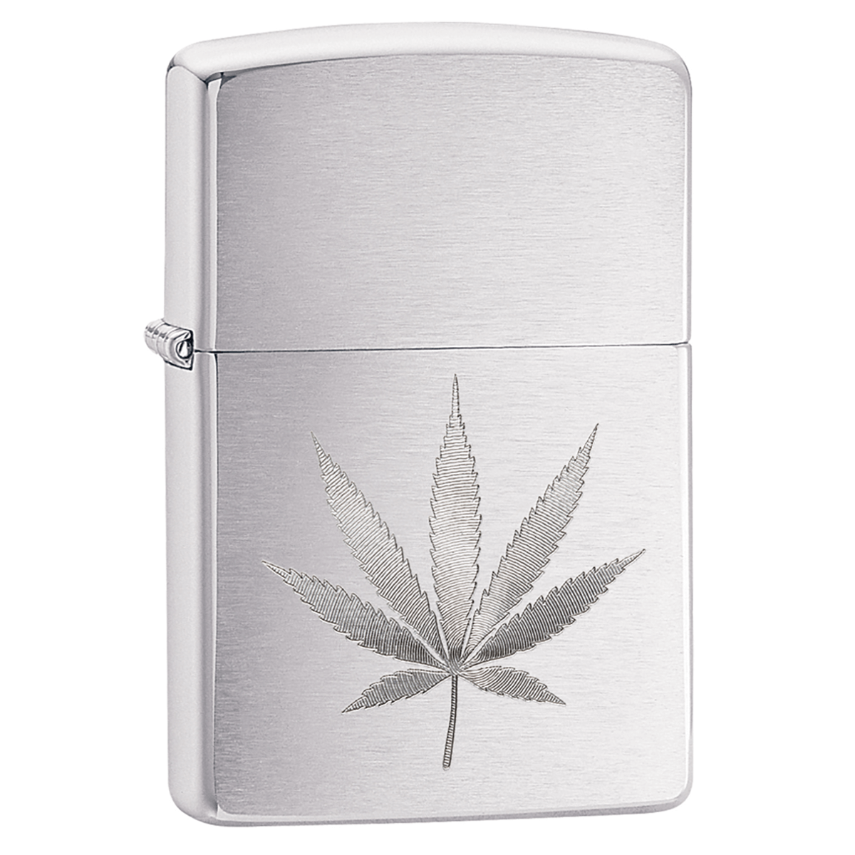 Zippo Leaf Design Brushed Chrome