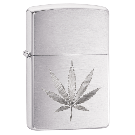 Zippo Leaf Design Brushed Chrome