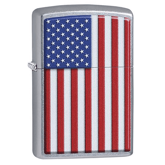 Zippo Patriotic American Flag Street Chrome
