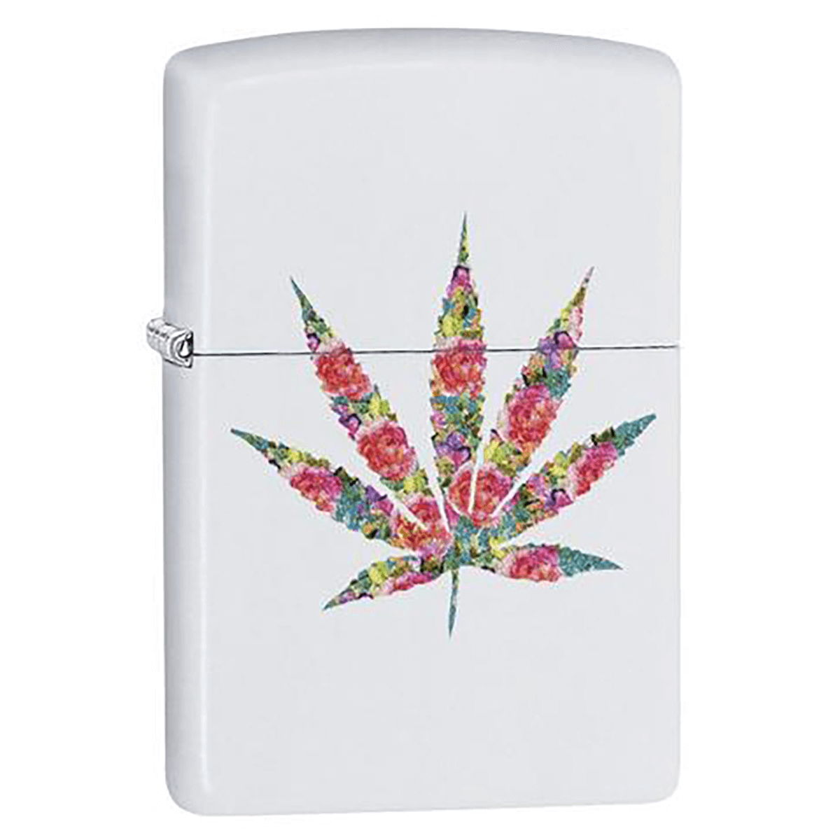 Zippo Floral Leaf Design White Matte