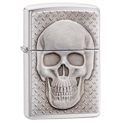 Zippo Skull With Hidden Brain Brushed Chrome