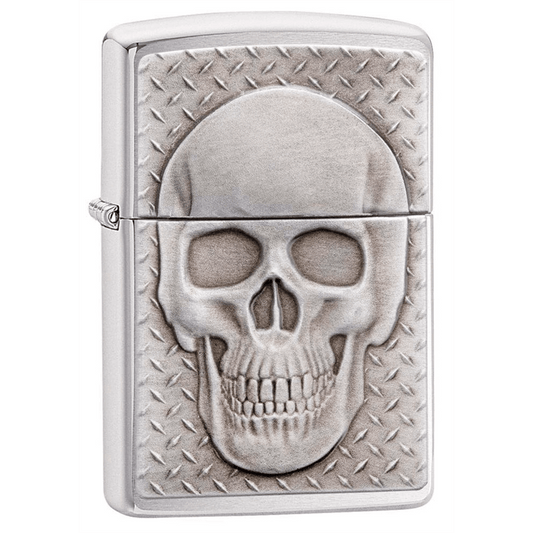 Zippo Skull With Hidden Brain Brushed Chrome