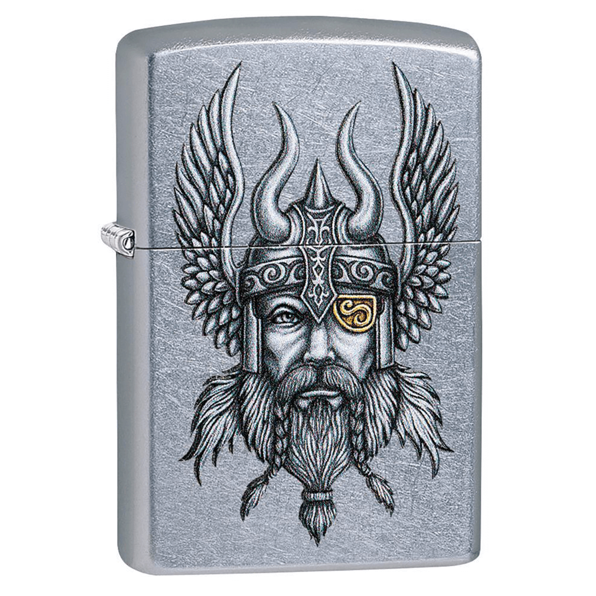 Zippo Viking Warrior Design Street Chrome