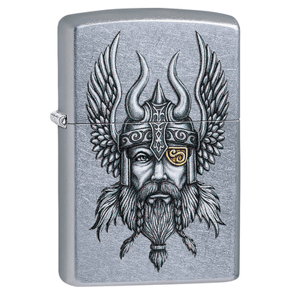 Zippo Viking Warrior Design Street Chrome