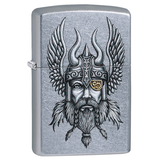 Zippo Viking Warrior Design Street Chrome