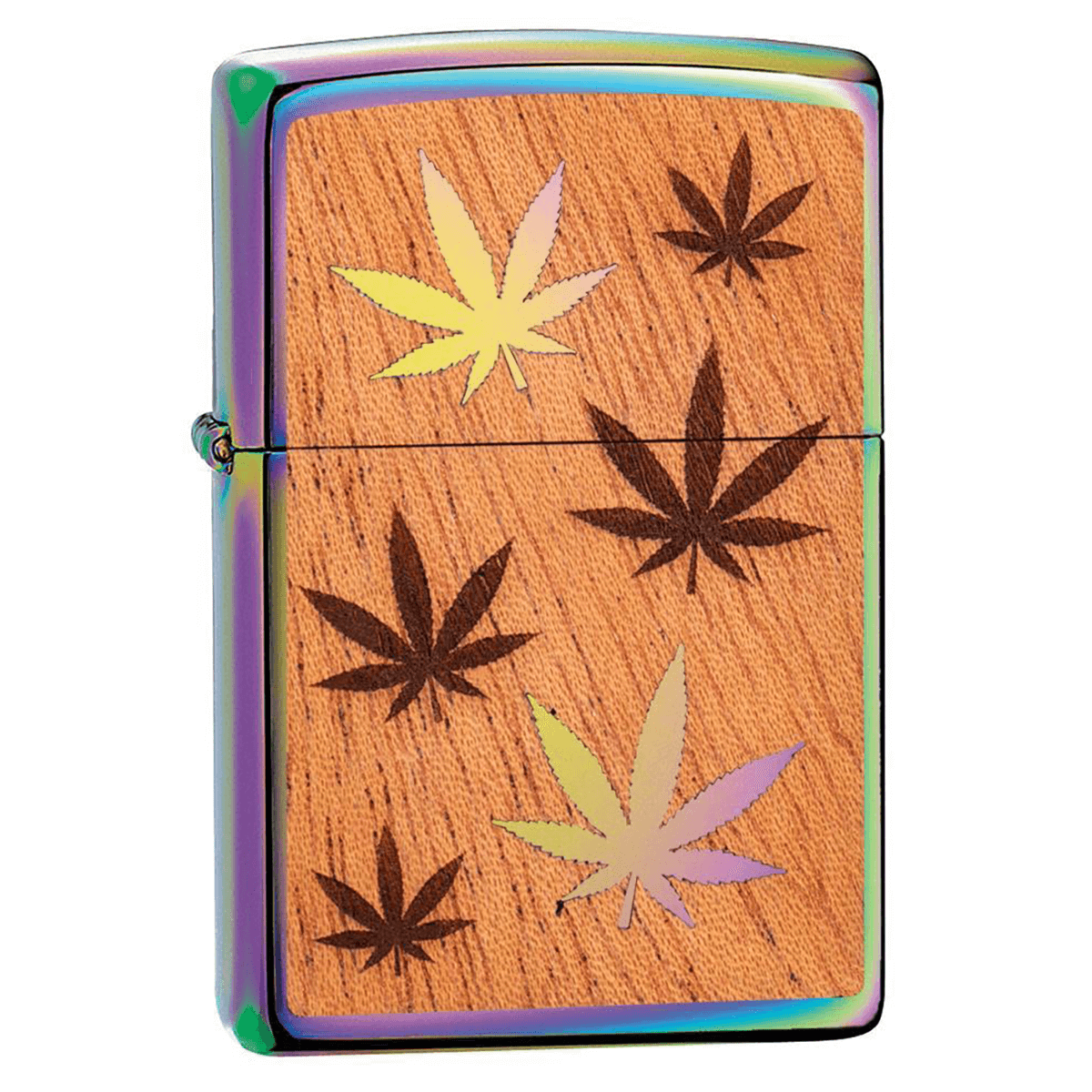 Zippo Woodchuck Leaves Mahogany Emblem Multi Color