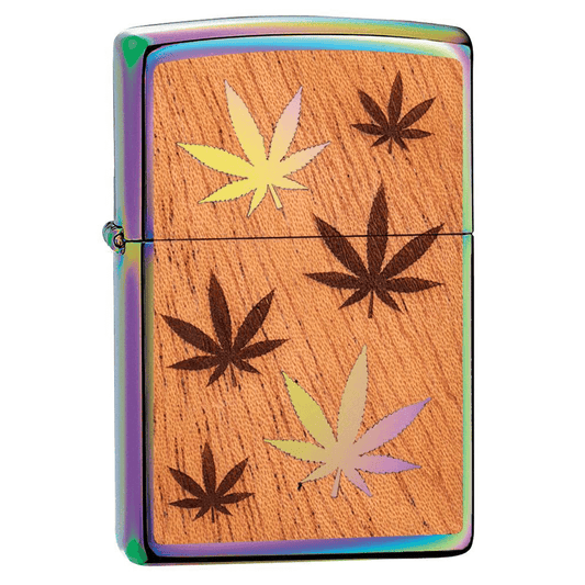 Zippo Woodchuck Leaves Mahogany Emblem Multi Color