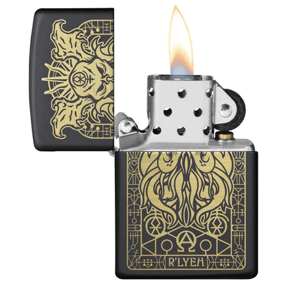 Zippo Monster Design Laser Engraved Blck Matte