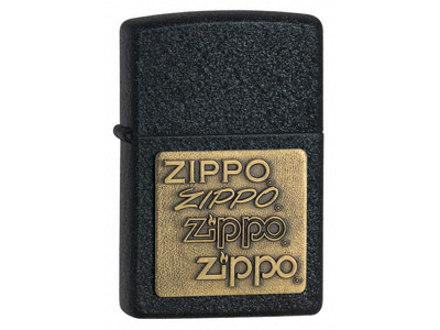 Zippo Emblem Brass Black Crackle