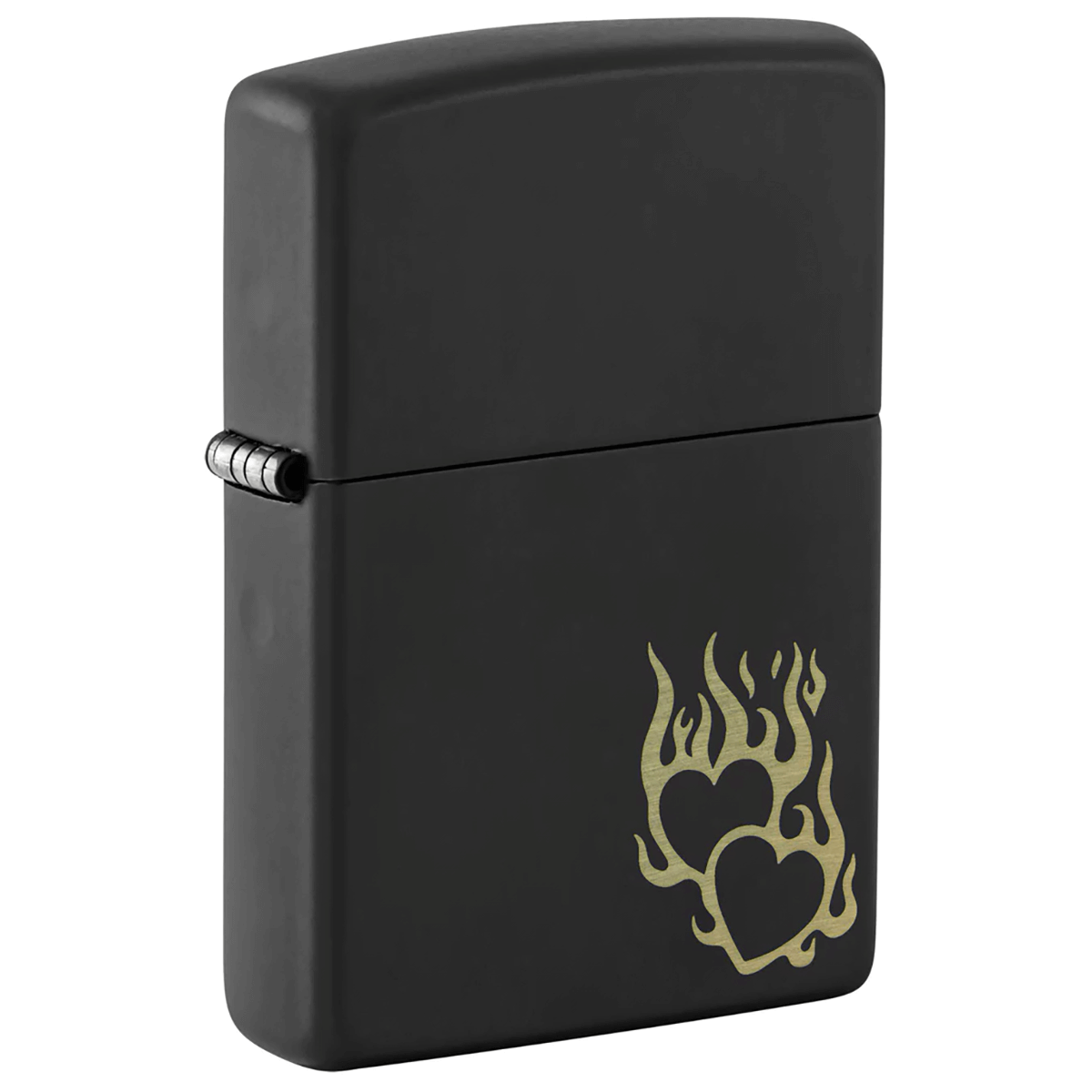 Zippo Hearts And Flames Matte Black