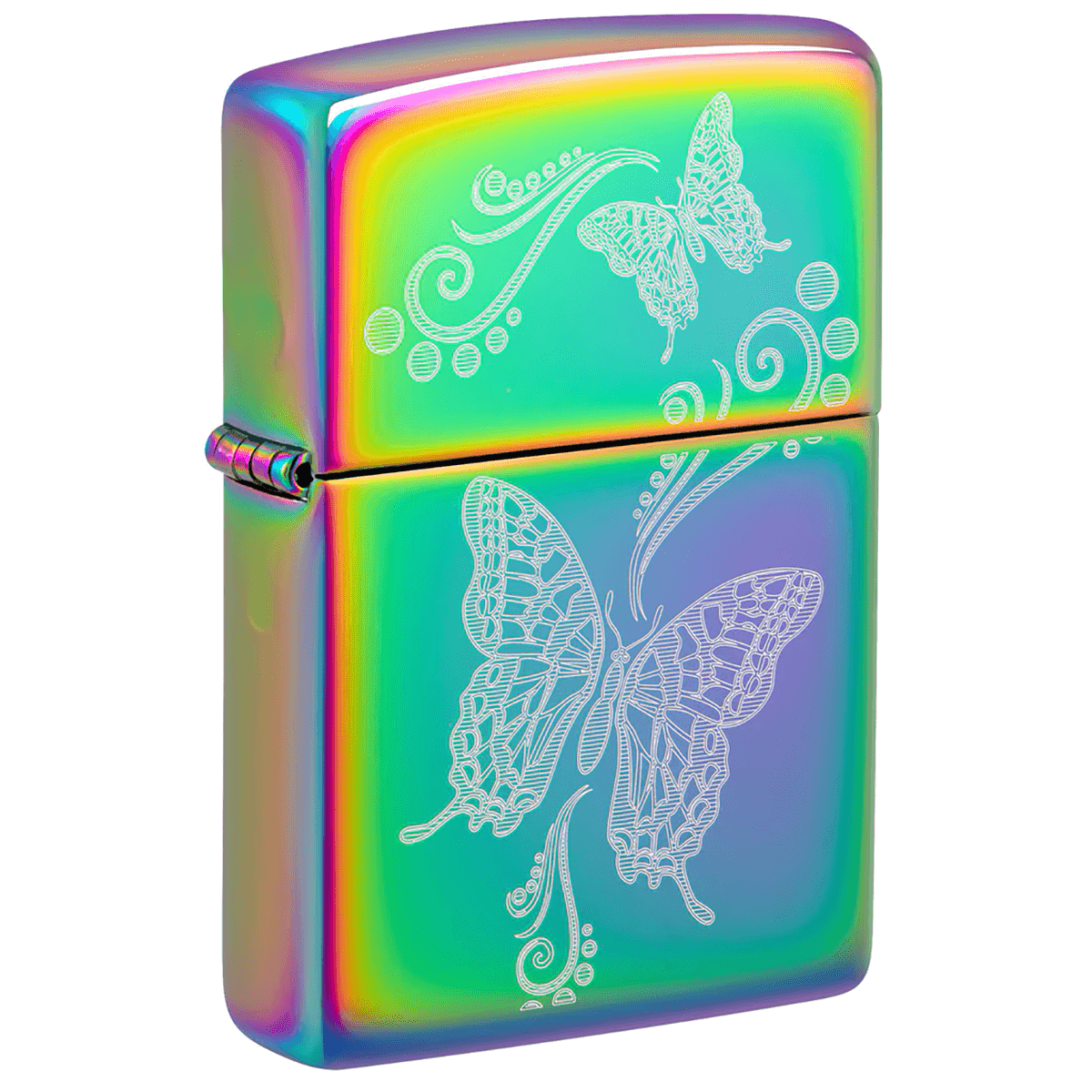 Zippo Butterly Laser Engraved Multi Color Finish