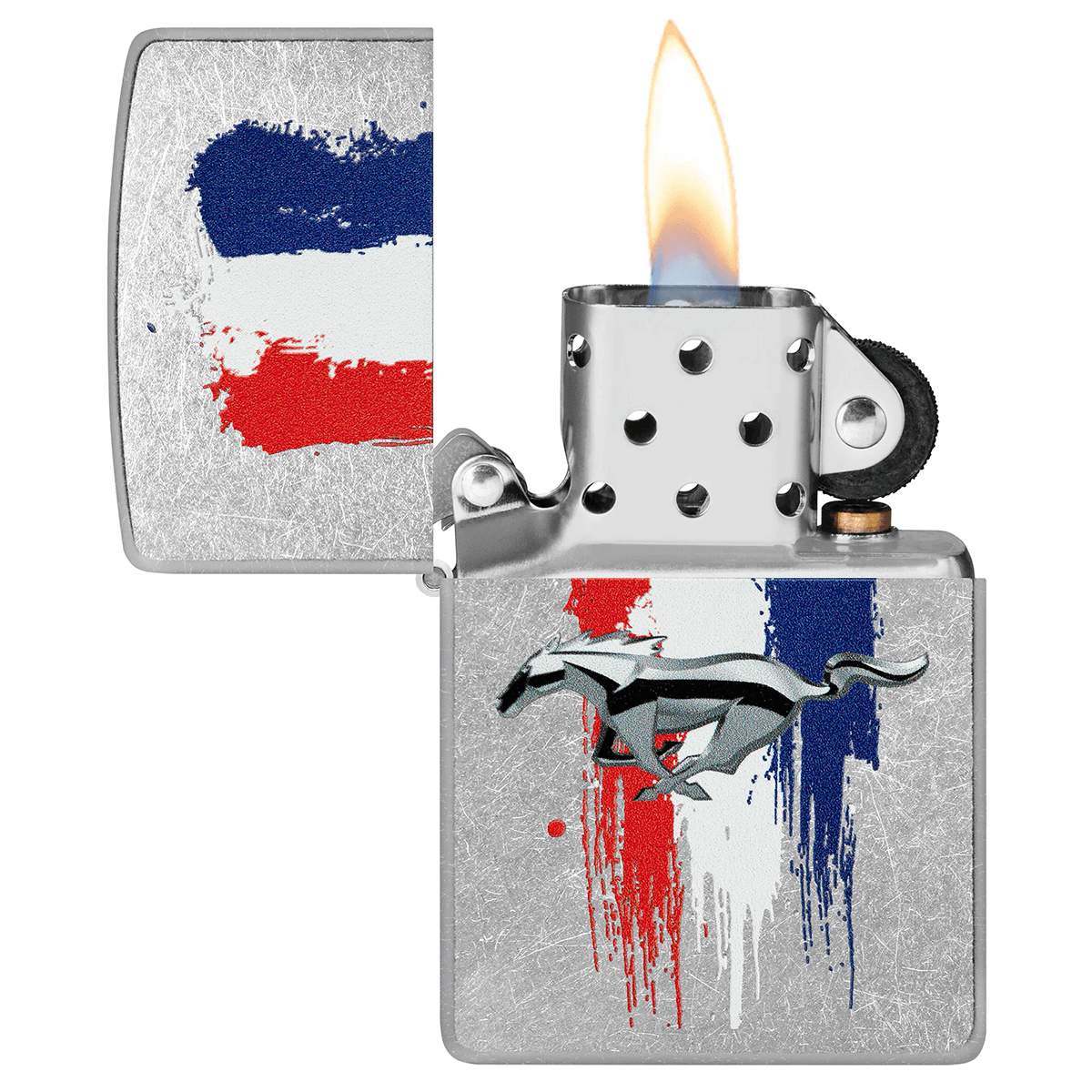 Zippo Ford Mustang Paint Splatter Street Chrome