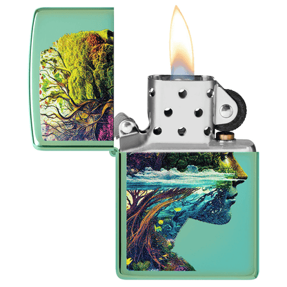 Zippo Natural Elements High Polish Green