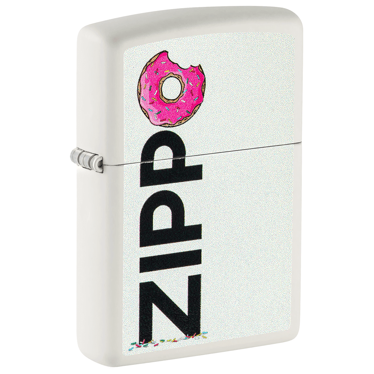 Zippo Pink Donut With Logo Matte White