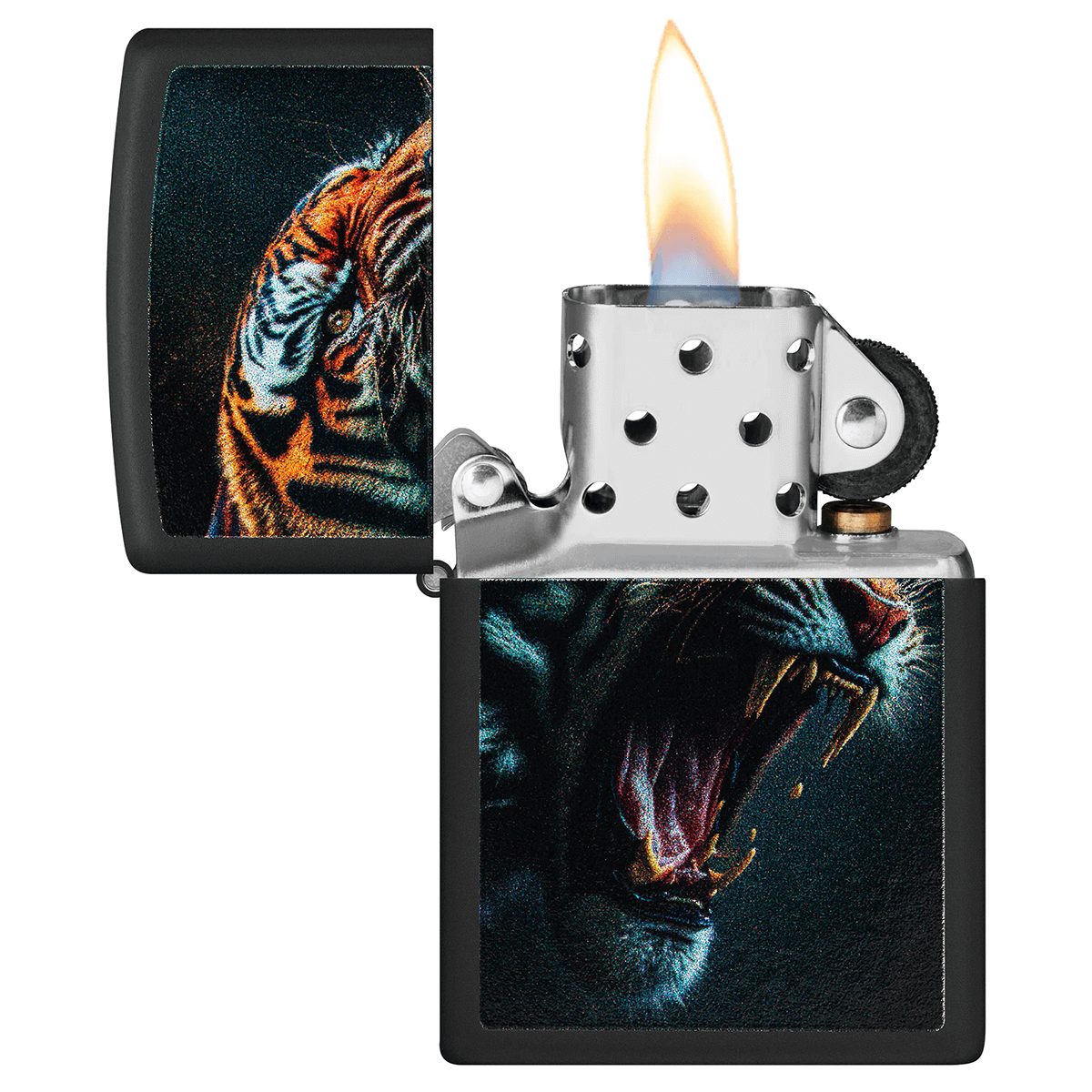 Zippo Roaring Tiger Color Image Matte Black