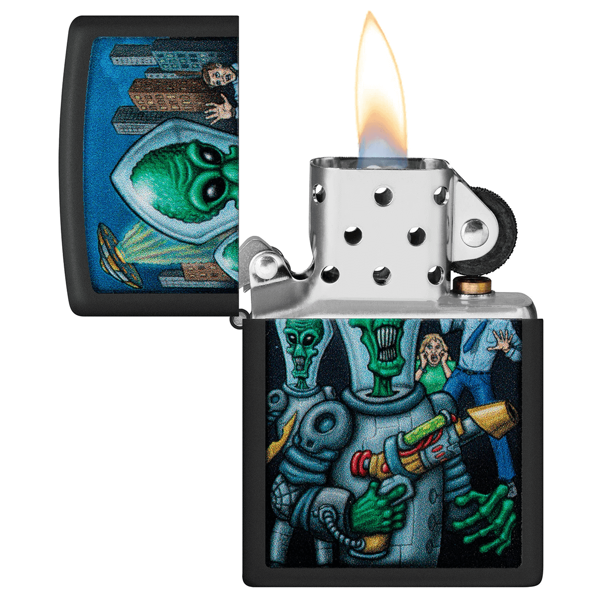 Zippo Alien Attack Black Matte