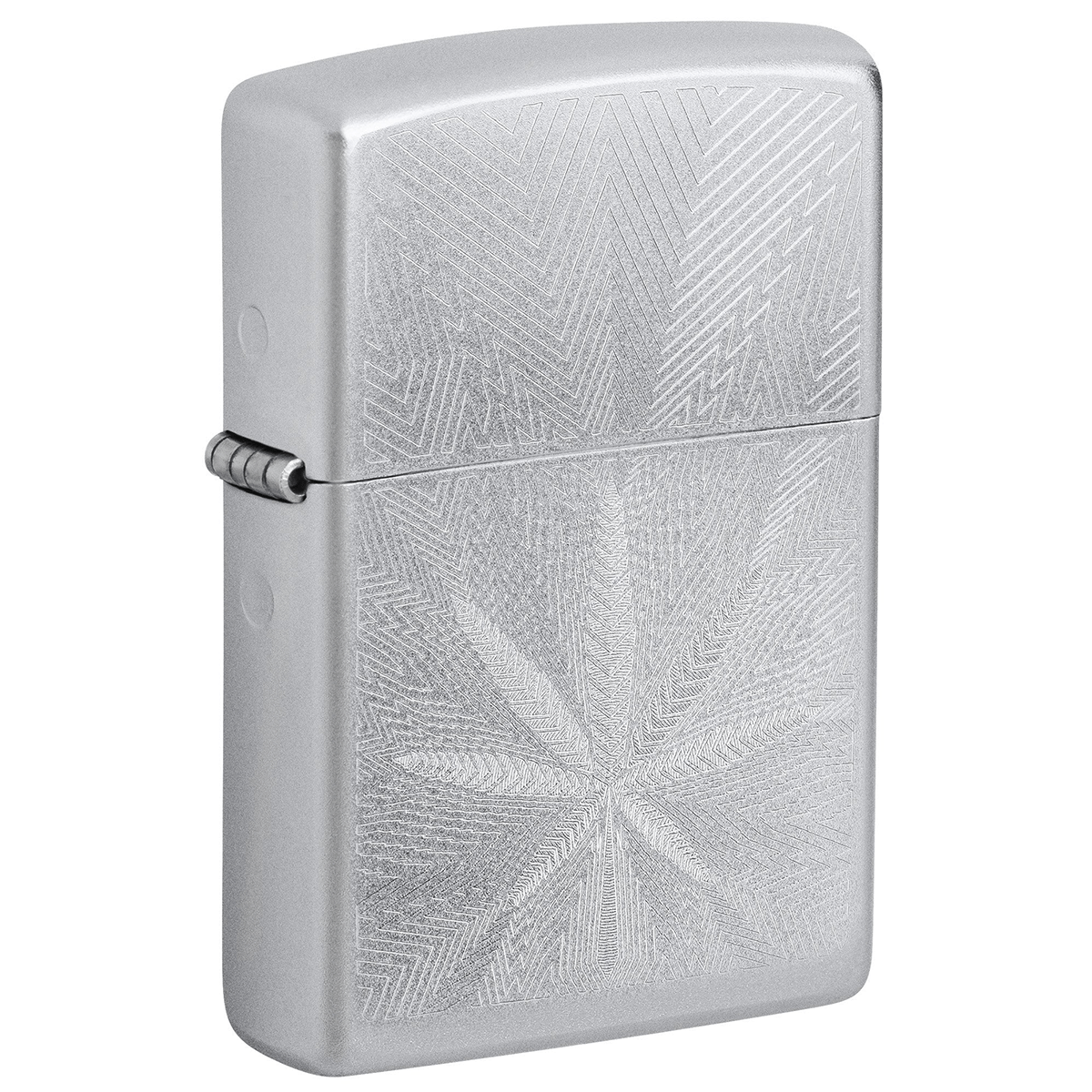 Zippo Leaf Engraving Satin Chrome