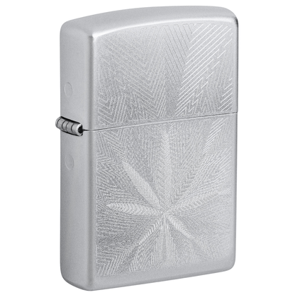 Zippo Leaf Engraving Satin Chrome