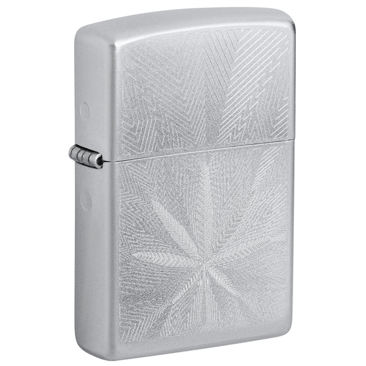Zippo Leaf Engraving Satin Chrome