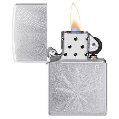 Zippo Leaf Engraving Satin Chrome