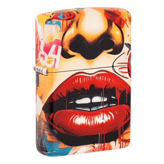 Zippo Red Lips And Graffiti 540 Color Matte Finish