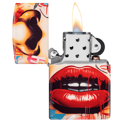 Zippo Red Lips And Graffiti 540 Color Matte Finish
