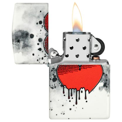 Zippo 540 Color Glow In The Dark Graffiti Heart