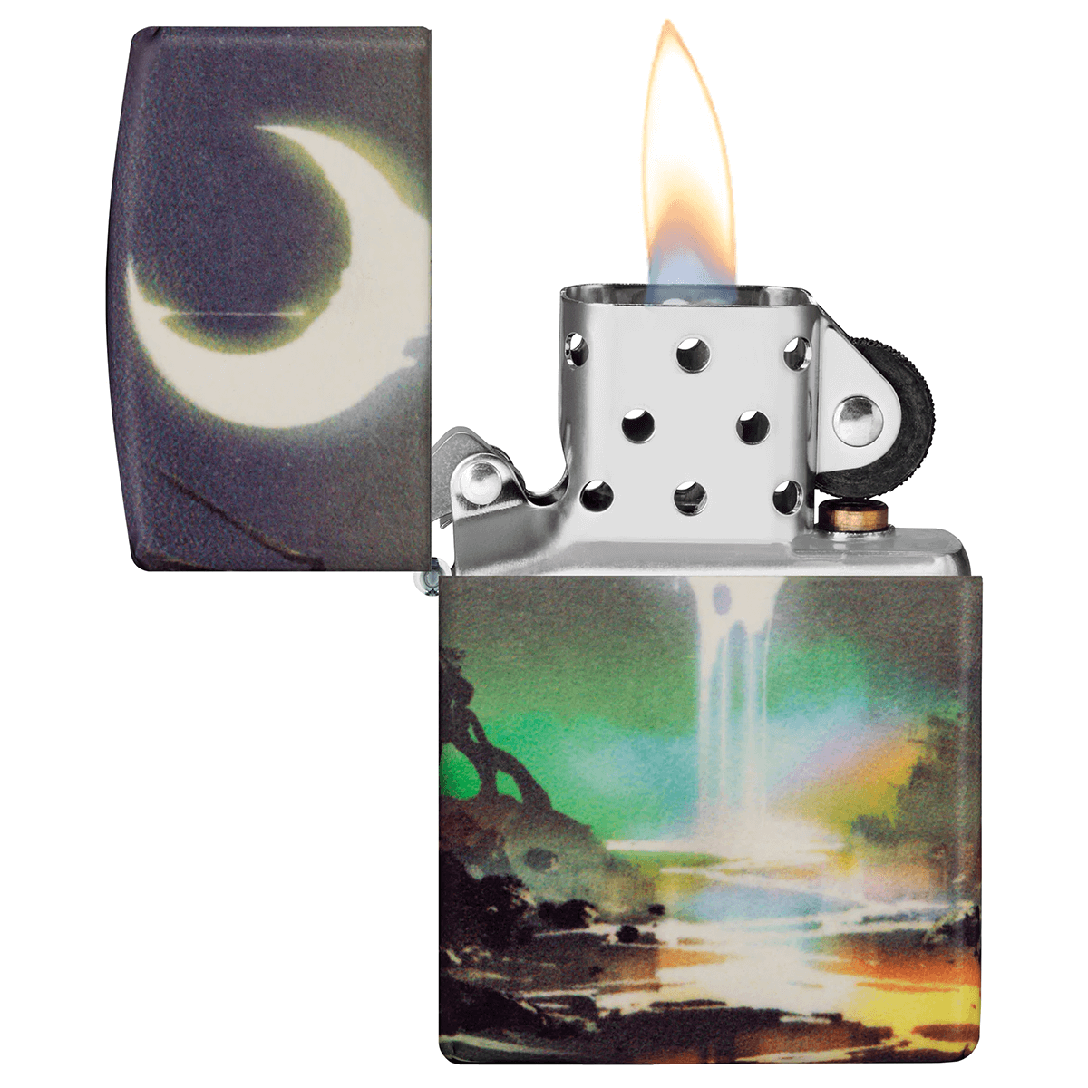 Zippo 540 Color Glow In The Dark Swamp With Dipping Moon
