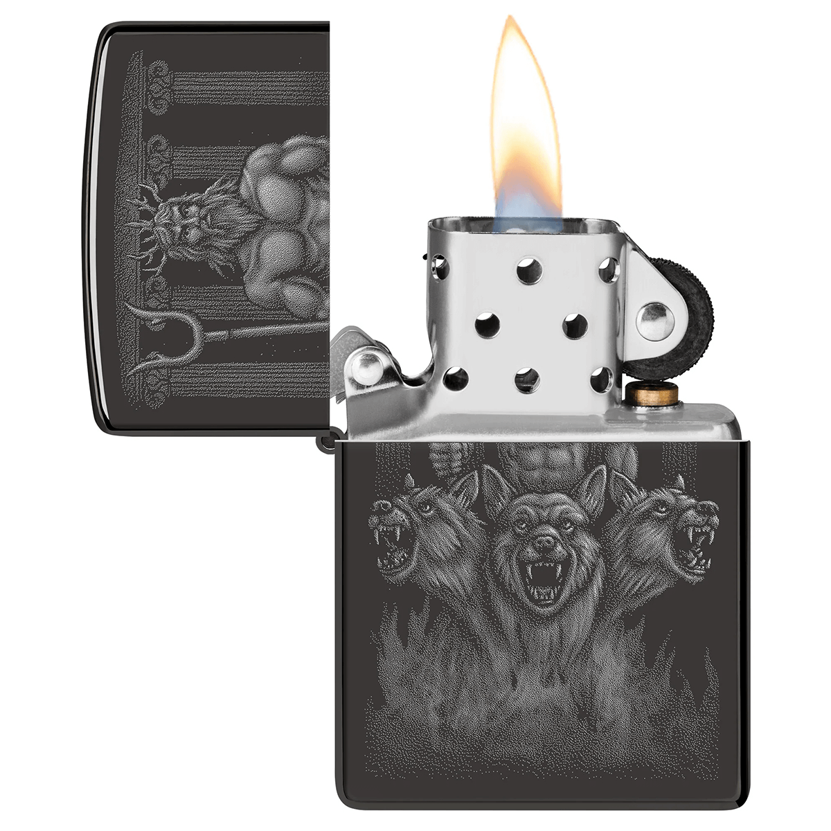 Zippo Medieval Image High Polish Black