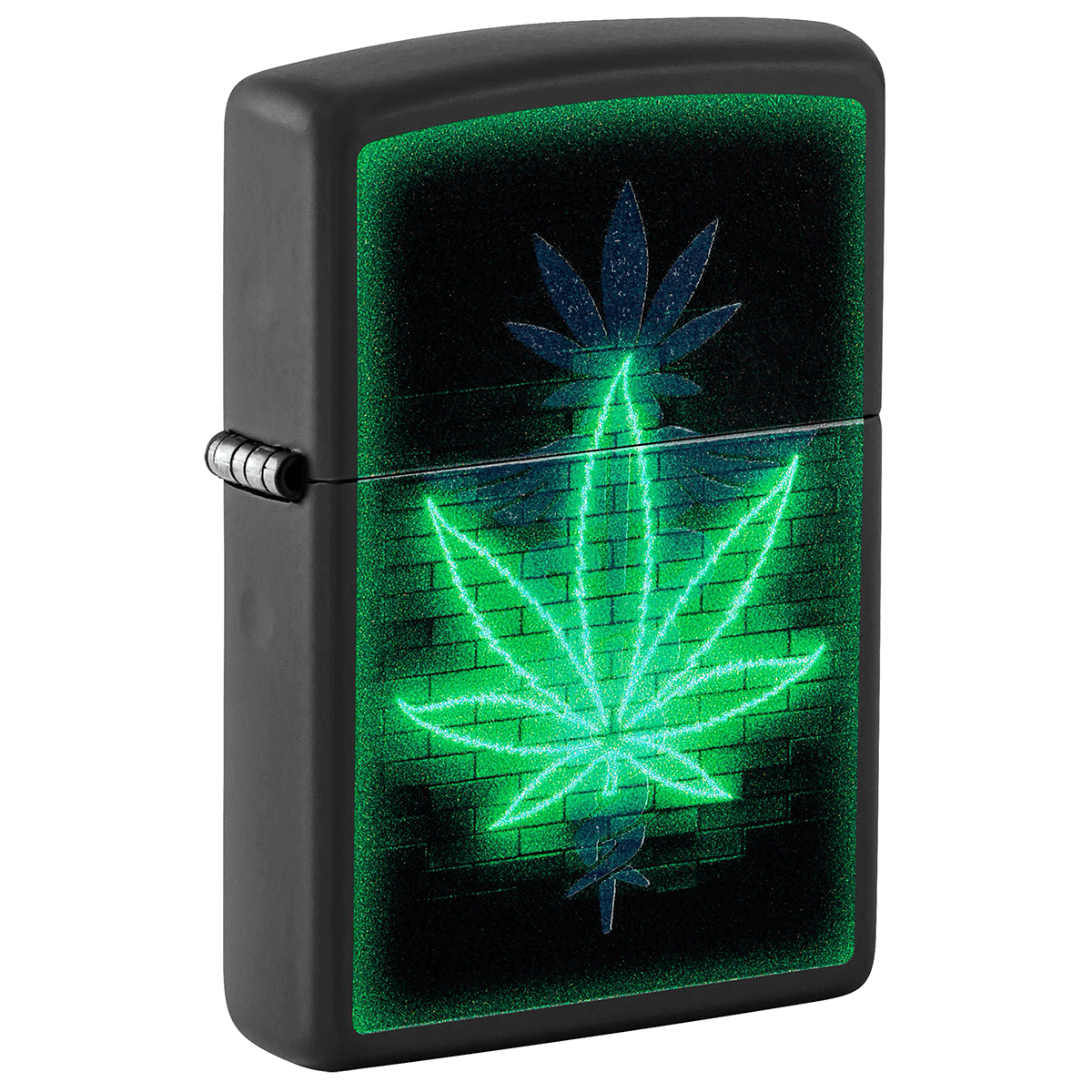Zippo Leaf Black Light Matte