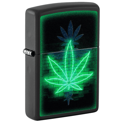 Zippo Leaf Black Light Matte