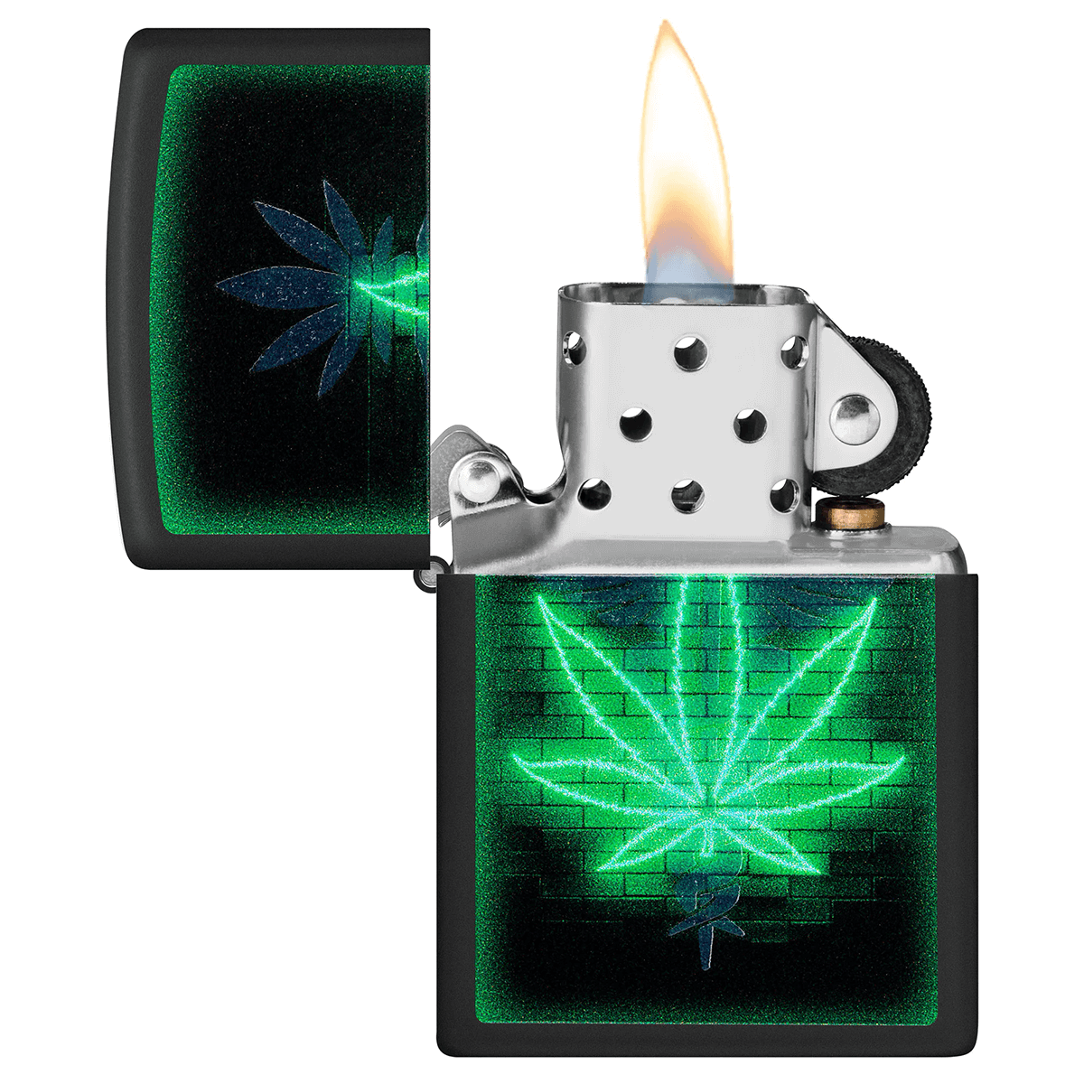 Zippo Leaf Black Light Matte