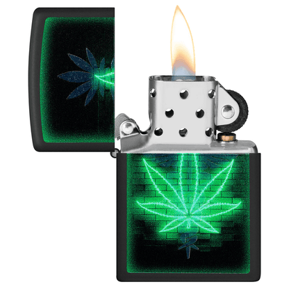 Zippo Leaf Black Light Matte