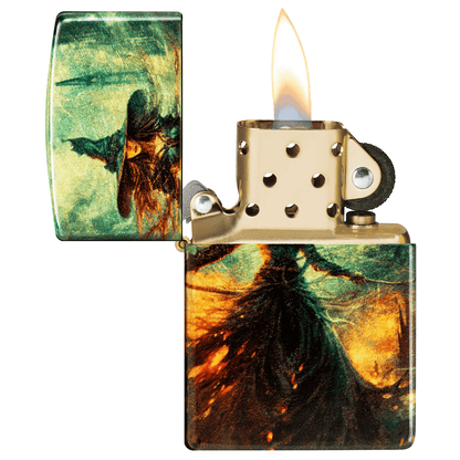 Zippo 540 Fusion Witch In Flames Tumbled Brass