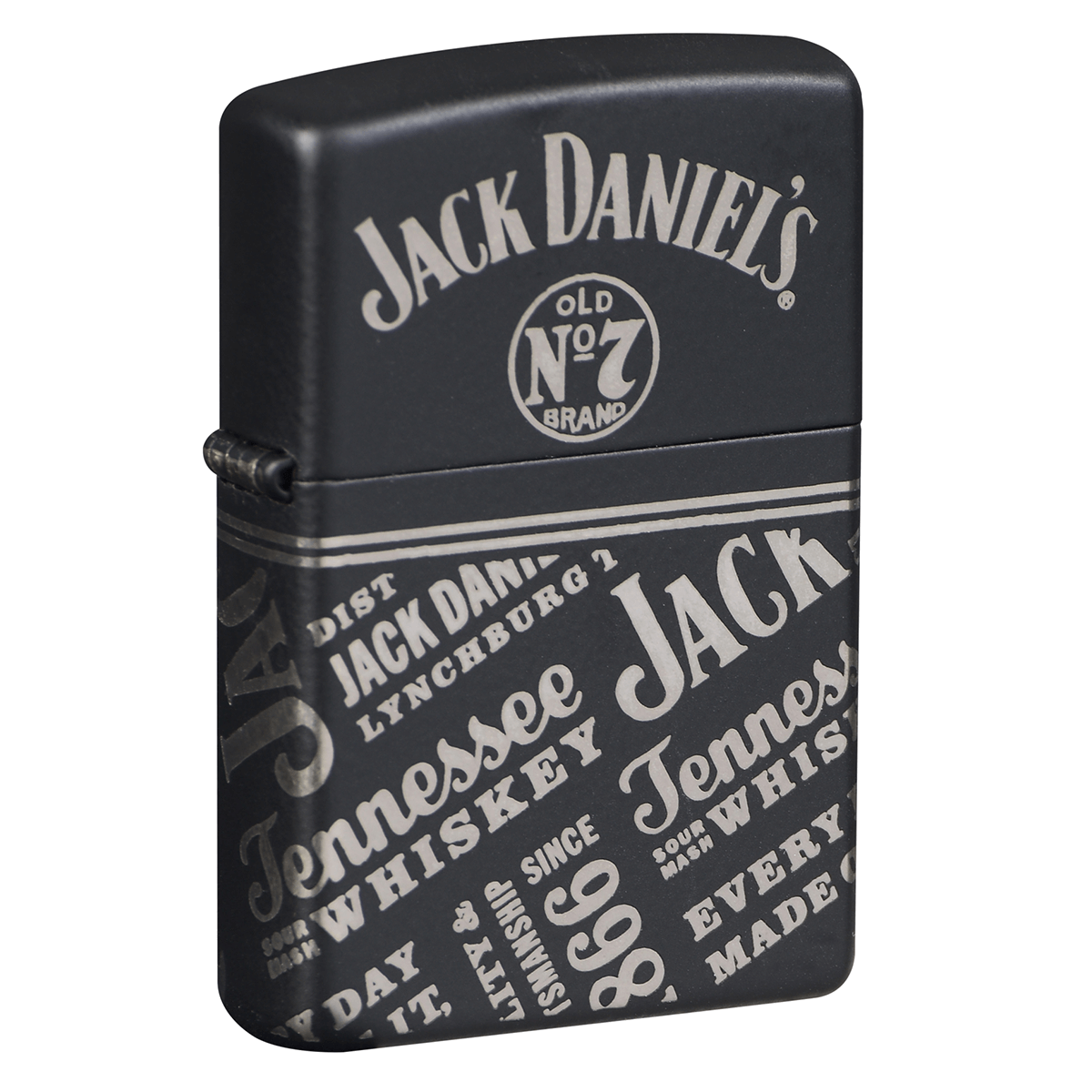Zippo Jack Daniels 360 Chrome Engraving Matte Black