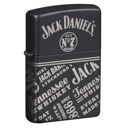 Zippo Jack Daniels 360 Chrome Engraving Matte Black