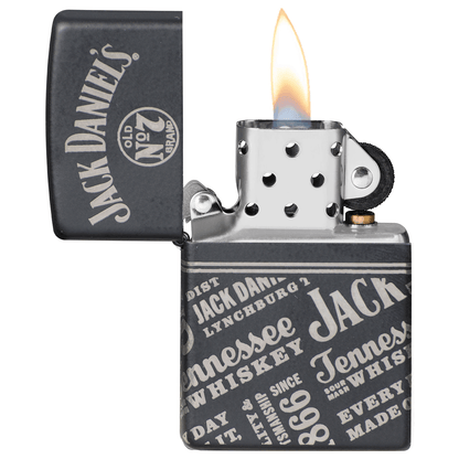 Zippo Jack Daniels 360 Chrome Engraving Matte Black