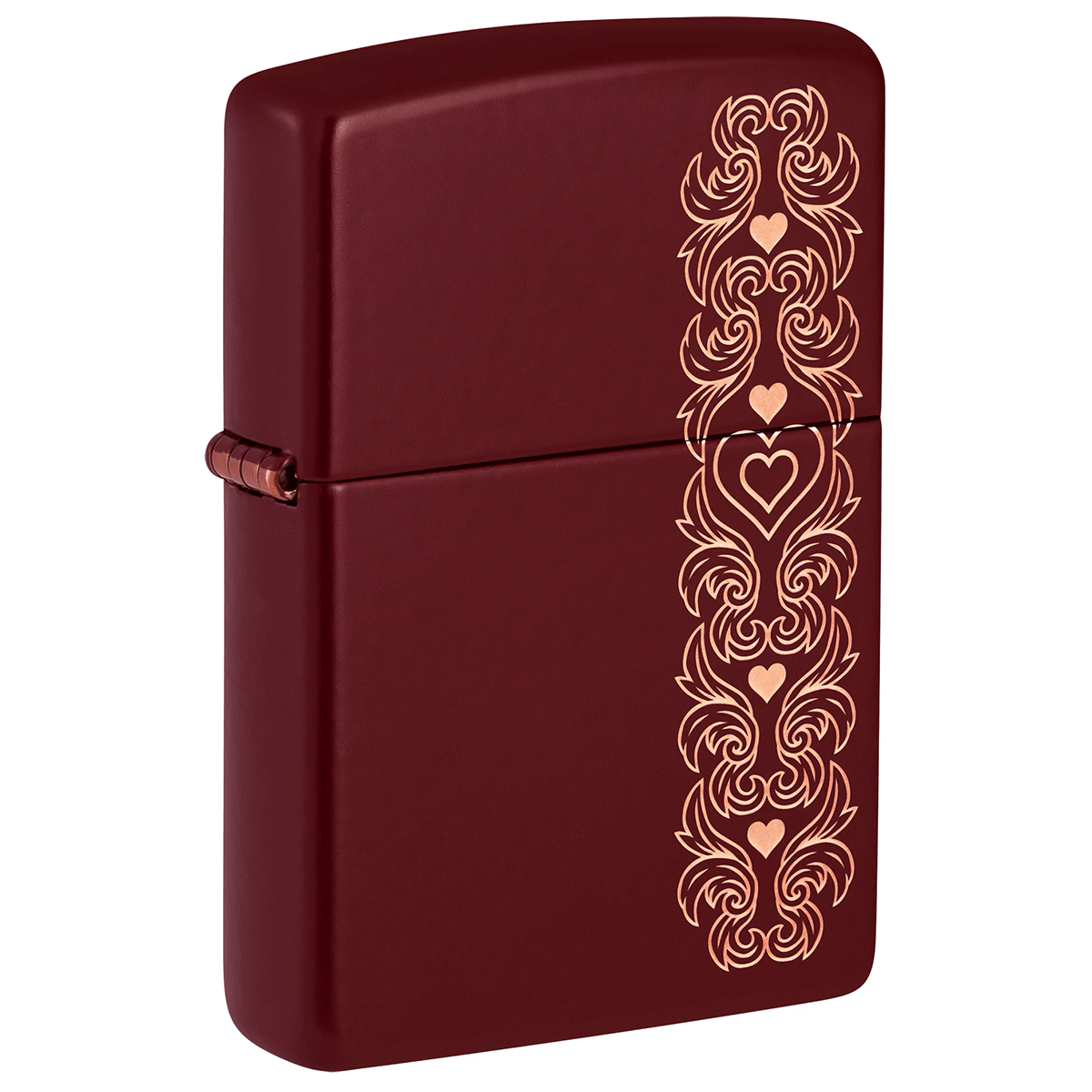 Zippo Engraved Hearts Pattern Merlot Finish