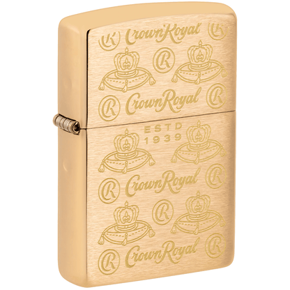 Zippo Crown Royal Engraved Brushed Brass