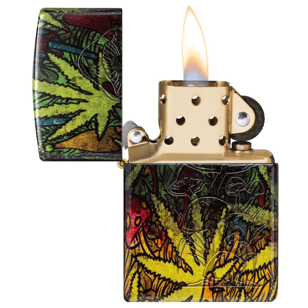 Zippo Lustre 540 Fusion Leaves Tumbled Brass