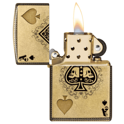 Zippo Lustre 540 Fusion Ace Of Spades Tubled Brass
