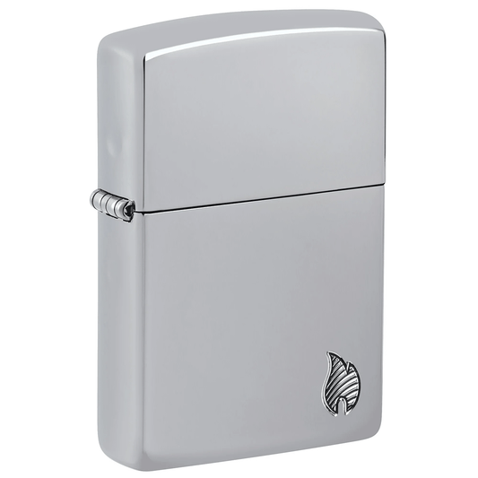 Zippo Armor Deep Carve Flame Logo High Polish Chrome