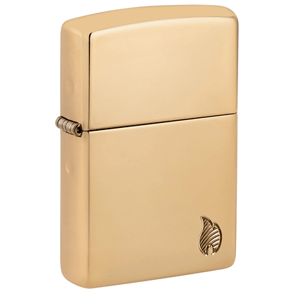 Zippo Armor Deep Carve Flame Logo High Polish Brass