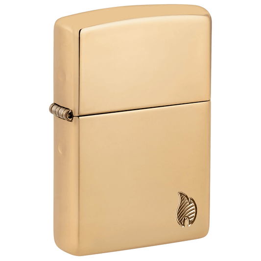 Zippo Armor Deep Carve Flame Logo High Polish Brass